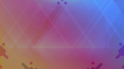 Abstract blend of geometric shapes and vibrant colors.