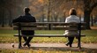 © Creative Concepts  - Emotional Distance, Two People Sitting Apart, Expressing Disconnection Through Posture