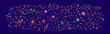 © Kseniia - Colorful hand drawn crayon firework childish Sid background. Christmas, Diwali, New year, Birthday celebration design. Cute line doodle pencil outer space, shooting stars, night sky scribbles