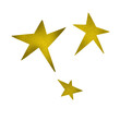 © Iuliia - Three golden stars. Isolated illustration hand drawn set. For Christmas and New Year presents, holiday decoration, winter sticker packs and banners, greeting cards and clip art