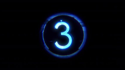 3 Seconds Glitched Electric Timer | Dark Background