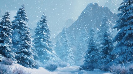 Wall Mural - winter wonderland a festive background