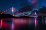 Long exposure view of Yavuz Sultan Selim bridge, which is known as 3rd birdge of Istanbul