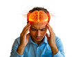 © Nargis - Man with headache isolated on transparent background with brain burning concept