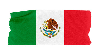 Wall Mural - Mexico's flag png sticker, washi tape design, transparent background