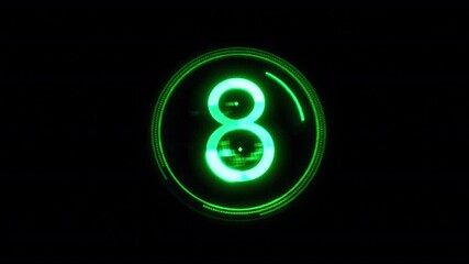 Digital Green Electric Numbers with Light Grid Overlay