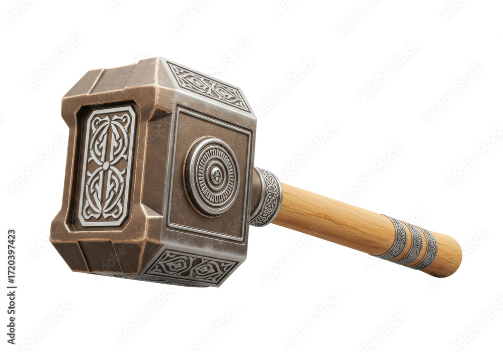 Isolated Thor's hammer Mjolnir for cosplay props, Norse mythology tool ...