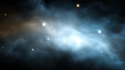 Wall Mural - A depiction of a vast, nebulous expanse of space, with bright stellar objects