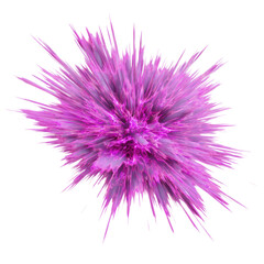 Wall Mural - Abstract purple explosion, vibrant energy burst, digital art, sharp spikes. background removed