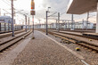 Rails at Vienna main railway station (Wien Hauptbahnhof ), Austria