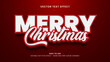 © cuplis design - editable text effect merry christmas 3d style premium vector