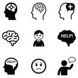 © Mujahid - Mental health and brain icons. World stroke day icons