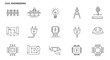 © cimcim - Civil Engineering & Construction - Thin Line Icon Set, Engineering, Building, Design
