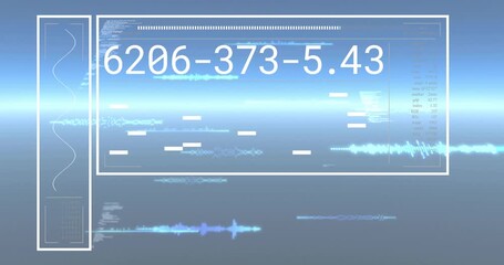 Wall Mural - Upon loading interface translucent UI panels displaying streaming code updates showing data shifts