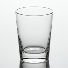 Clear glass tumbler with transparent background