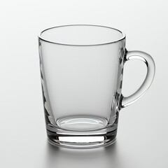 Clear glass mug with transparent background