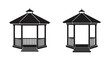© GDMala02 - Two classic gazebo designs showcasing architectural features and garden structure elements isolated on white background