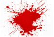 © SHALENA - Red blood or paint flowing down on transparent background. Halloween, murder and horror concept. Red ink splash, splatter and stain