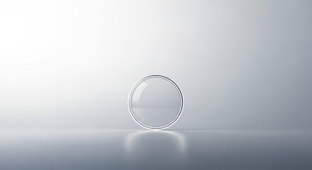 Transparent glass sphere isolated on white background for product display presentation, mock up, showcase, stage, or decoration
