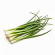© Rajesh - A bunch of fresh green onions, also known as scallions, are displayed against a clean white backdrop, perfect for culinary or health-related themes.