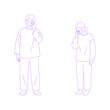 © FALLINDESIGN - Line art illustration of a crying person