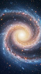 Wall Mural - Cosmic vortex of a spiral galaxy, vertical footage