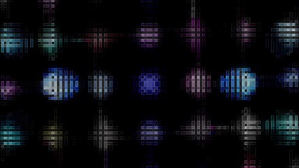 Wall Mural - 3D Abstract shining bright lines set wave, colorful, black background	