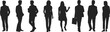 © Creative Rejia - Silhouettes of professional business people standing and walking, diverse corporate team, confident leadership, modern teamwork, office workers, success, business concept