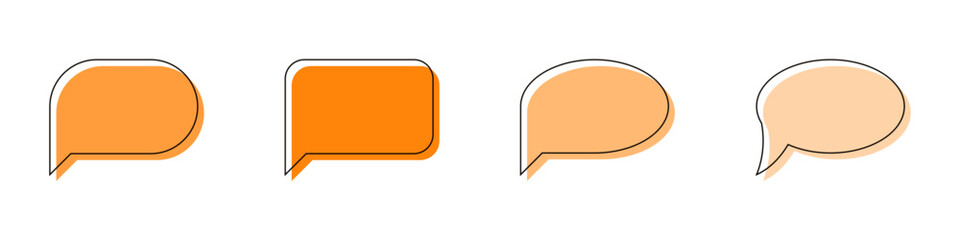 speech bubble icon set, chat or talk bubbles balloon. Communication Symbol, chat message logo icon