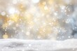 © brand - Winter Snow Background with Sparkling Lights and Snowdrift.