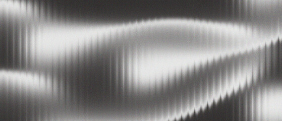Wall Mural - Black and white abstract wave background with metallic gradient texture and digital light reflections. Modern futuristic design perfect for wallpaper, posters, or creative projects. Elegant flowing 