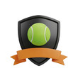 © Muhammad - 3d tennis emblem shield with ribbon award sport championship victory symbol design transparent background