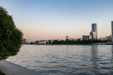Wall Mural - embankment iset river in yekaterinburg city