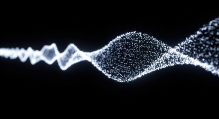 Wall Mural - Wavy string of bright light particles against a dark background