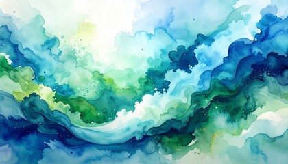 Wall Mural - Abstract blue water pattern with an icy texture and light waves