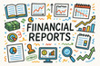 © Hubba Bubba - Finance and business doodle icon set. financial strategy, reports outline collection