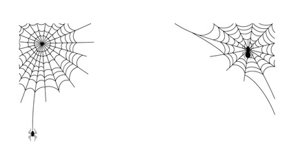 Spiders and Webs: Artistic depiction of spiders with webs in a minimalistic, creating an eerie aesthetic. 