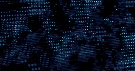 Wall Mural - futuristic movement of blue matrix digital glow dots, artificial intelligence ai, technology and cyb