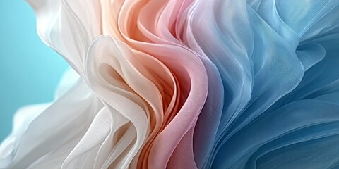 Canvas Print - dynamic waves of gradient fabric in abstract fluidity, serene and peaceful design element art