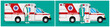 © absent84 - Man doctor and paramedic near ambulance car. Medical service concept. Emergency medical support, transport illustration.