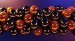 © nad - Eerie array of grinning jack-o'-lantern balloon faces for a spooky halloween celebration