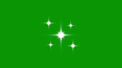 Wall Mural - Twinkle star sparkle, glowing cartoon stars, shining doodle vector light, magic flash effect, retro blinking sparkle green screen background, energy explosion motion, glowing twinkle. 4K