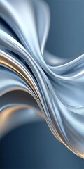 Canvas Print - elegant abstract waves in silver with azure accents modern high-quality stock image for wallpapers