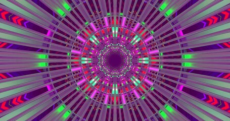Wall Mural - Seamlessly looping video of a vibrant tunnel filled with vivid colors and dynamic patterns. Ideal for use as a mesmerizing screensaver that adds energy to any space.