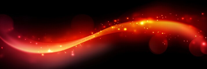 Canvas Print - Stylish Modern Abstract Background with Luminous Red Waves and Smooth Gradient for Art and Design