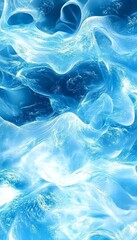 Canvas Print - Stunning Abstract Waves of Azure and White Blending Together in a Captivating Gradient Design