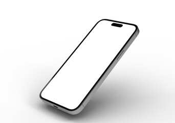 High-quality photo of a modern smartphone with a blank screen, perfect for app presentations or website mockups.