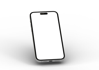 High-quality image of a modern smartphone with a blank screen, perfect for app presentations or website mockups.