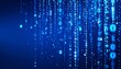 © Innovative - Glowing blue binary code cascading on dark background—symbolizing digital data flow.