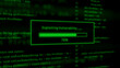 © Creative Stock  - Green progress bar showing 76% complete with text ' Exploiting Vulnerability' against a backdrop of green code